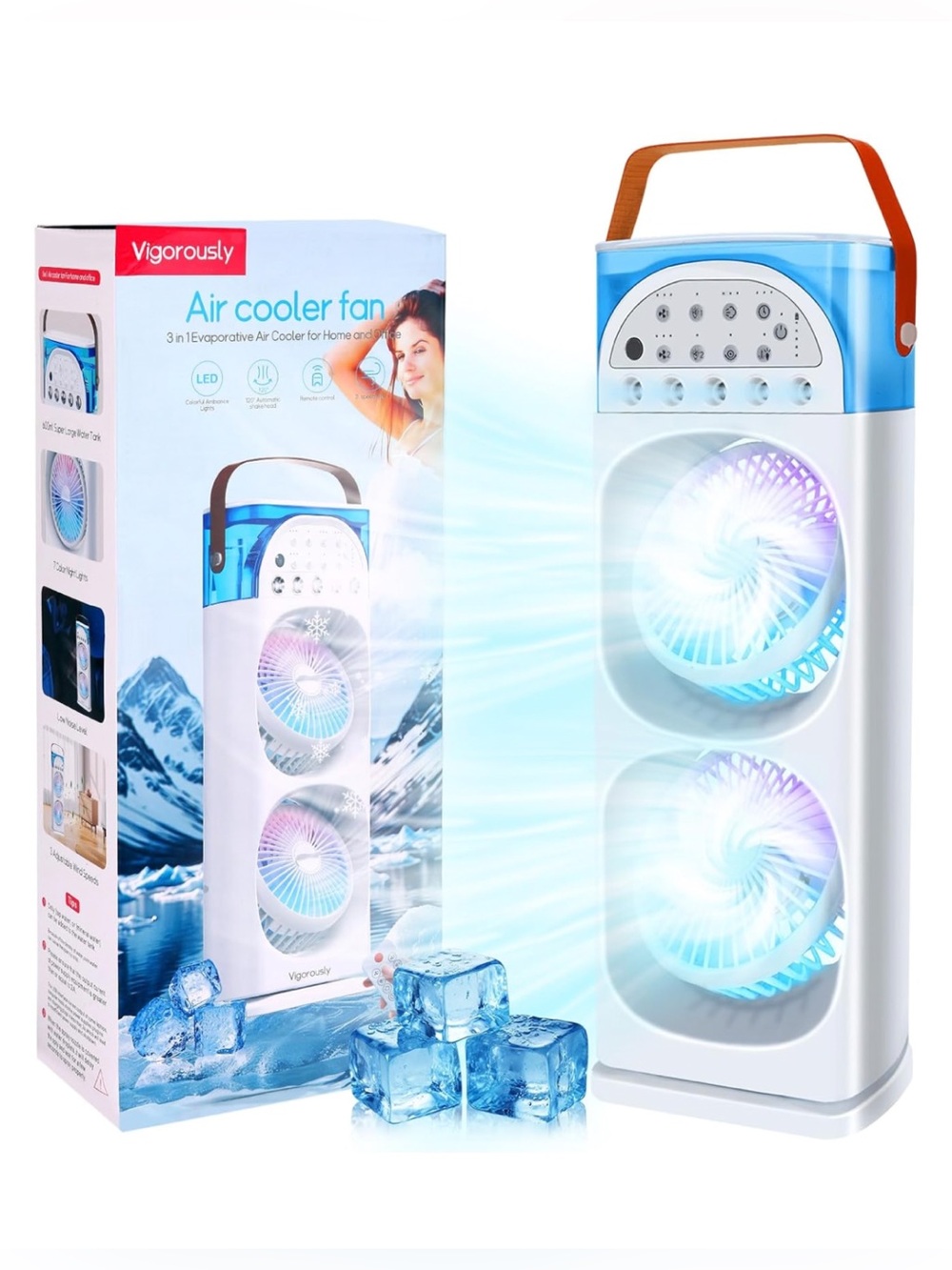 4-in-1 Portable Air Conditioner with Evaporative AC Air Cooler Humidifier